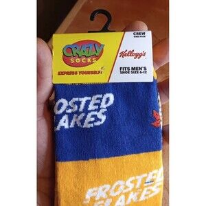 NEW Kelloggs Frosted Flakes Crew Socks Mens Sizes 6-12 Novelty Tony Tiger